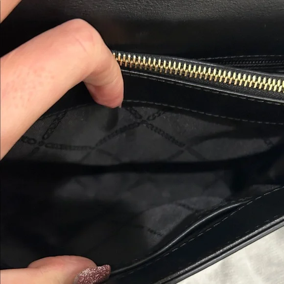 Michael Kors Camo Black, Green, & White Leather Butterfly Bag - Picture 9 of 15